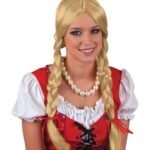 Περούκα Ξανθιά Με Χωρίστρα & Κοτσίδες