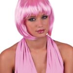 Περούκα Ροζ Κοντή με Αφέλειες