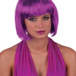 Περούκα Καρέ Κοντή Με Αφέλειες Μωβ