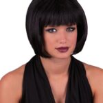 Περούκα Μαύρη Καρέ Με Αφέλειες