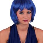 Περούκα Κοντή Καρέ Με Αφέλειες Μπλε