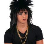 Αποκριάτικη Περούκα Rock Punk Μαύρη