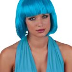 Περούκα Κοντή Καρέ Με Αφέλειες Τυρκουάζ