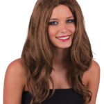 Περούκα Μακριά Καστανή Με Χωρίστρα