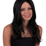 Περούκα Μακριά Μαύρη Με Χωρίστρα