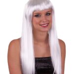 Περούκα Μακριά Λευκή Με Αφέλειες ( Lola )
