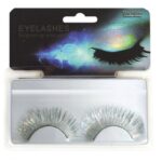 Βλεφαρίδες Ασημί Με Κόλλα