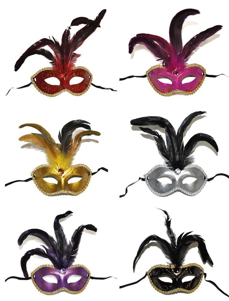 Μάσκα Ματιών Με Διακοσμητικό Φτερό Σε Διάφορα Χρώματα (1 Τεμάχιο ) - Image 1