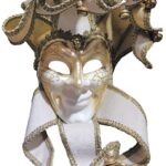 Μάσκα Βενετσιάνικη Αρλεκίνος Με Χρυσές Λεπτομέρειες