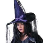 Καπέλο Μάγισσας Μωβ με Ιστούς