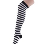 Κάλτσες Ασπρόμαυρες Ριγέ Πάνω Από Το Γόνατο