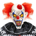 Μάσκα Κλόουν Τρόμου Με Μαλλιά & Μινι Καπέλο