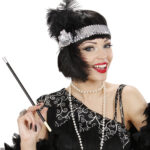 Διάδημα Κεφαλιού Ασημί Με Λουλούδι & Φτερά