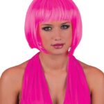 Περούκα Κοντή Καρέ Με Αφέλειες Φούξια