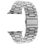 For Apple Watch Series 9&8&7 41mm / SE 3&SE 2&6&SE&5&4 40mm / 3&2&1 38mm Fold Buckle 3 Beads Stainless Steel Watch Band(Silver) - Image 3