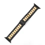 Διπλωμένη πόρπη 3 χάντρες από ανοξείδωτο ατσάλι Ζώνη ρολογιού για Apple Watch Ultra 49mm&Ρολόι Ultra 2 49mm / Σειρά 10 46mm / 9&8&7 45mm / SE 3&SE 2&6&SE&5&4 44mm / 3&2&1 Le 42mm (Μαύρες - Image 3