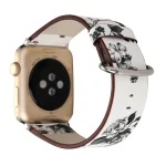 For Apple Watch Ultra 49mm&Watch Ultra 2 49mm / Series 9&8&7 45mm / SE 3&SE 2&6&SE&5&4 44mm / 3&2&1 42mm Fashion Pastoralism Style Little Floral Pattern Women Watch Leather Watch Band  (WHITE) - Image 4