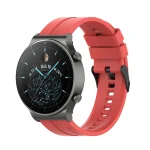 Για Huawei Watch GT 2 Pro λουράκι ρολογιού σιλικόνης με μαύρη ατσάλινη πόρπη (κόκκινο) - Image 4