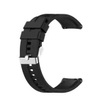 22mm For Xiaomi Watch Color Sport Silicone Watch Band with Silver Steel Buckle(Black)