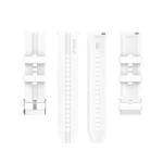 For TicWatch Pro 3 Silicone Watch Band with Silver Steel Buckle(White) - Image 2
