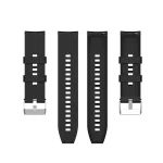 For TicWatch Pro 3 Silicone Watch Band with Silver Steel Buckle(Black)Κατάλληλα μοντέλα : για Ticwatch Pro3, για Ticwatch Pro 2020, για Ticwatch GTX, για Ticwatch Pro, για Ticwatch E2, για Ticwatch S2 - Image 2