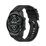 For TicWatch Pro 3 Silicone Watch Band with Silver Steel Buckle(Black)Κατάλληλα μοντέλα : για Ticwatch Pro3, για Ticwatch Pro 2020, για Ticwatch GTX, για Ticwatch Pro, για Ticwatch E2, για Ticwatch S2 - Image 4