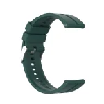 For TicWatch Pro 3 Silicone Watch Band with Silver Steel Buckle(Dark Green) - Image 3