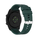 For TicWatch Pro 3 Silicone Watch Band with Silver Steel Buckle(Dark Green) - Image 5