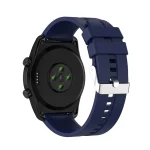 For TicWatch Pro 3 Silicone Watch Band with Silver Steel Buckle(Midnight Blue) - Image 5