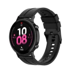 Για Huawei Watch GT 2 Ζάντα ρολογιού σιλικόνης 42 mm με μαύρη αγκράφα (Μαύρη) - Image 4
