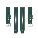 For Huawei Watch GT 2 42mm Silicone Watch Band with Silver Buckle(Dark Green) - Image 2