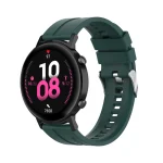 For Huawei Watch GT 2 42mm Silicone Watch Band with Silver Buckle(Dark Green) - Image 4
