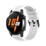 For Huawei Watch GT 2 46mm Silicone Watch Band with Black Buckle(White) - Image 4