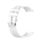 For Huawei Watch GT 2 46mm Silicone Watch Band with Silver Buckle(White)