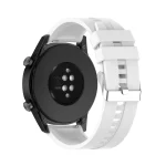 For Huawei Watch GT 2 46mm Silicone Watch Band with Silver Buckle(White) - Image 5