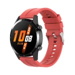 For Huawei Watch GT 2 46mm Silicone Watch Band with Silver Buckle(Red) - Image 4