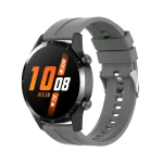 For Huawei Watch GT 2 46mm Silicone Watch Band with Silver Buckle(Grey) - Image 4