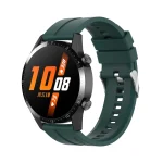 For Huawei Watch GT 2 46mm Silicone Watch Band with Silver Buckle(Dark Green) - Image 4