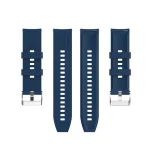 For Huawei Watch GT 2 46mm Silicone Watch Band with Silver Buckle(Dark Blue) - Image 2