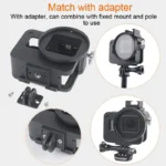 Housing Shell CNC Aluminum Alloy Protective Cage with Insurance Frame & 52mm UV Lens for GoPro HERO7 Black /6 /5 (Black) - Image 8