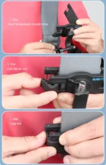 RUIGPRO 360 Degree Rotating Quick Release Strap Mount Shoulder Backpack Mount for GoPro, Insta360, DJI and Other Action Cameras(Black) - Image 9
