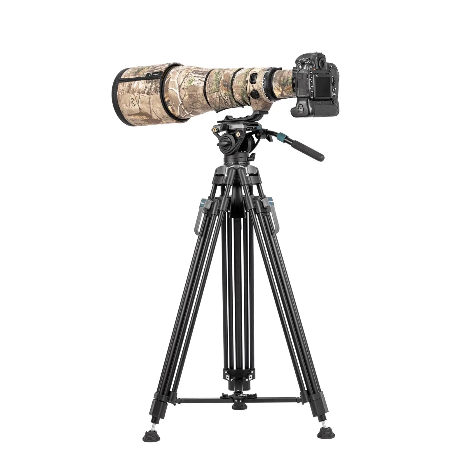 DCA2288B Fotopro DV-3A Pro Heavy-Duty Fluid Head Video Tripod Professional Aluminum Tripod (Black) - Image 1
