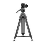 Fotopro DV-3A Pro Heavy-Duty Fluid Head Video Tripod Professional Aluminum Tripod (Black) - Image 4