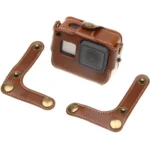 For GoPro HERO7 Black /6 /5  PU Leather Housing Case with Neck Strap & Buttons(Coffee) - Image 2