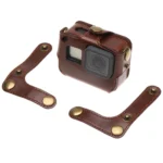 For GoPro HERO7 Black /6 /5  PU Leather Housing Case with Neck Strap & Buttons(Brown) - Image 2