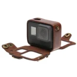 For GoPro HERO7 Black /6 /5  PU Leather Housing Case with Neck Strap & Buttons(Brown) - Image 3