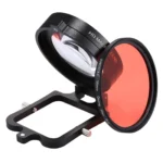 JSR 58mm 16X Macro Lens + Red Diving Lens Filter with Lens Cover + Lens Filter Ring Adapter + String + Cleaning Cloth for GoPro HERO6 /5 Dive Housing - Image 4