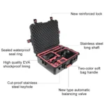 PGYTECH P-RH-001 Shockproof Waterproof Explosion-proof Hard Box Carrying Case for DJI Ronin-S, Size: 63.4x50.3cm(Black) - Image 3