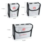 RCSTQ for DJI FPV Combo 3 x Batteries Li-Po Safe Explosion-proof Storage Bag(Silver) - Image 3