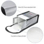 RCSTQ for DJI FPV Combo 3 x Batteries Li-Po Safe Explosion-proof Storage Bag(Silver) - Image 6